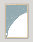 Grand Strand Coastal Map — Fine Art Print Vertical, soft-blue, Oak, 8x10