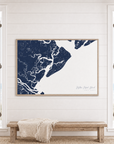 Hilton Head Island canvas map — window-scene interior