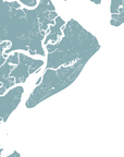 Hilton Head Island Coastal Map — Fine Art Print Horizontal, soft-blue, No Frame, 10x8