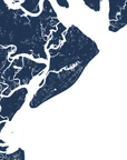 Hilton Head Island Coastal Map — Fine Art Print Vertical, navy, No Frame, 8x10