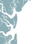 Jekyll Island Coastal Map — Fine Art Print Vertical, soft-blue, No Frame, 8x10