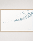 Key West Coastal Map — Canvas Horizontal — soft-blue, Light Wood