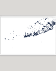 Key West Coastal Map — Fine Art Print Horizontal, navy, White Frame, 10x8