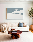 Destin canvas map art in livingroom setting