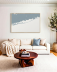 Fire Island canvas map art in livingroom setting