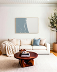 First Coast / Northeast Florida canvas map art in livingroom setting
