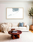 Florida Keys matte map art in livingroom setting