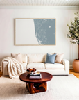 Naples canvas map art in livingroom setting