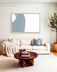 The Palm Beaches matte map art in livingroom setting