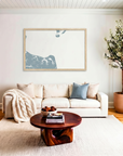 Virginia Beach matte map art in livingroom setting