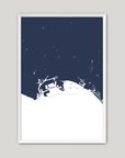 Long Beach Coastal Map — Fine Art Print Vertical, navy, White Frame, 8x10