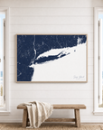 Long Island canvas map — window-scene interior