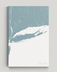 Long Island Coastal Map — Canvas Vertical, soft-blue, No Frame
