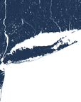 Long Island Coastal Map — Fine Art Print Vertical, navy, No Frame, 8x10