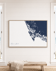 Marco Island canvas map — window-scene interior