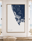 Marco Island canvas map — window-scene interior