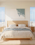 Marco Island soft blue horizontal wrapped canvas map in the ratio 3:2 hand mockup