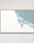 Marco Island Coastal Map — Canvas Horizontal — soft-blue, Light Wood