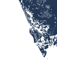 Marco Island Coastal Map — Fine Art Print Horizontal, navy, No Frame, 10x8