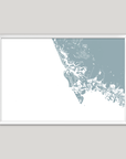 Marco Island Coastal Map — Fine Art Print Horizontal, soft-blue, White Frame, 10x8