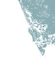 Marco Island Coastal Map — Fine Art Print Horizontal, soft-blue, No Frame, 10x8