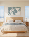 Mount Desert soft blue horizontal wrapped canvas map in the ratio 3:2 hand mockup