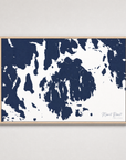 Mount Desert Coastal Map — Canvas Horizontal — navy, Light Wood