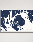 Mount Desert Coastal Map — Canvas Horizontal, navy, White Frame