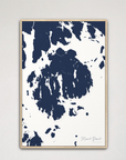 Mount Desert Coastal Map — Canvas Vertical, navy, Natural Oak