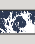 Mount Desert Coastal Map — Fine Art Print Horizontal, navy, Black Frame, 10x8