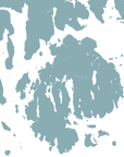 Mount Desert Coastal Map — Fine Art Print Horizontal, soft-blue, No Frame, 10x8