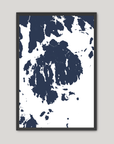 Mount Desert Coastal Map — Fine Art Print Vertical, navy, Black Frame, 12x16