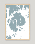 Mount Desert Coastal Map — Fine Art Print Vertical, soft-blue, Oak, 8x10