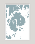 Mount Desert Coastal Map — Fine Art Print Vertical, soft-blue, White Frame, 8x10