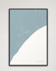 Myrtle Beach Coastal Map — Canvas Vertical, soft-blue, Black Frame