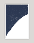 Myrtle Beach Coastal Map — Fine Art Print Vertical, navy, White Frame, 8x10