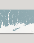 Mystic Coastal Map — Canvas Horizontal, soft-blue, No Frame