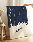 Mystic navy vertical wrapped canvas map in the ratio 2:3 hand mockup
