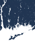 Mystic Coastal Map — Fine Art Print Horizontal, navy, No Frame, 10x8