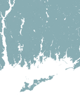 Mystic Coastal Map — Fine Art Print Horizontal, soft-blue, No Frame, 10x8