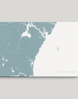 New Hampshire Coast Coastal Map — Canvas Horizontal, soft-blue, No Frame