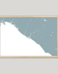 Newport Beach Coastal Map — Fine Art Print Horizontal, soft-blue, Oak, 10x8