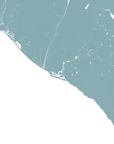 Newport Beach Coastal Map — Fine Art Print Vertical, soft-blue, No Frame, 8x10