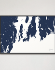 Newport Coastal Map — Canvas Horizontal, navy, Black Frame