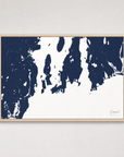 Newport Coastal Map — Canvas Horizontal — navy, Light Wood