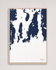 Newport Coastal Map — Canvas Vertical — navy, Light Wood