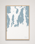 Newport Coastal Map — Canvas Vertical — soft-blue, Light Wood