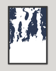 Newport Coastal Map — Fine Art Print Vertical, navy, Black Frame, 8x10