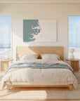 Outer Banks soft blue horizontal wrapped canvas map in the ratio 3:2 hand mockup