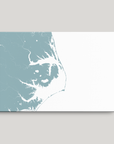 Outer Banks Canvas Map - Horizontal